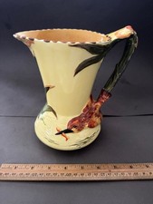 BURLEIGH WARE YELLOW KINGFISHER JUG 1930'S ART DECO PITCHER VINTAGE