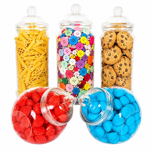 Large plastic sweet jars - large, x5