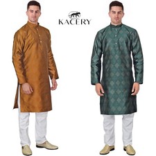 Kacery Men's Indian Designer Kurta Pajama Ethenic Outfit   AN940