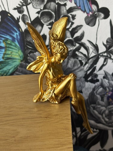 Resin gold fairy ornament - gold,