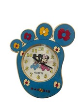 Vintage Disney Wall Clock Mickey & Minnie Mouse Foot/toes Barbie 11”