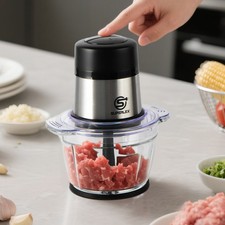 SUPERLEX 2 Speed Electric Chopper Mini Food Processor Stainless Steel Glass Bowl