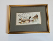Cash's framed woven Jacquard picture MALLARD drake, duck & ducklings