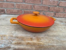 Cast Iron Volcanic Orange Shallow Casserole Dish29cm Matches Le Creuset