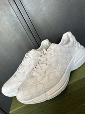 Gucci Mens White Supreme GG Leather Rhyton Sneakers Trainers Size 14UK/15US
