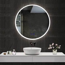Round Bathroom Mirror with Bluetooth 3 LED Lights Illuminated Demister