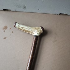 VINTAGE WALKING STICK DECORATIVE STICK bone handle
