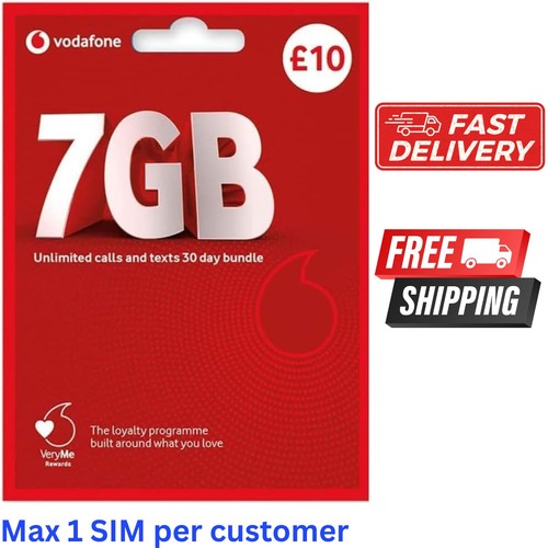 New vodafone sim - new, card
