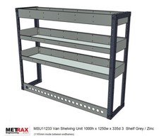 METRAX VAN RACKING SHELVING 1000h x 1250w x 335d 3 shelf - Vivaro,Transit,Trafic
