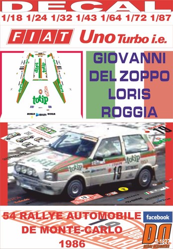 Decal fiat uno - g., del