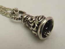925 Sterling Silver Bell Pendant Top. 14.3g 