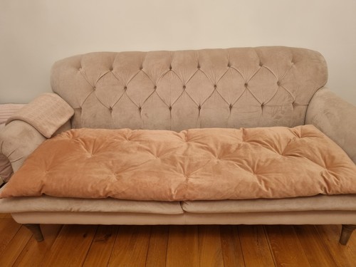 Pink velvet sofa topper - velvet,