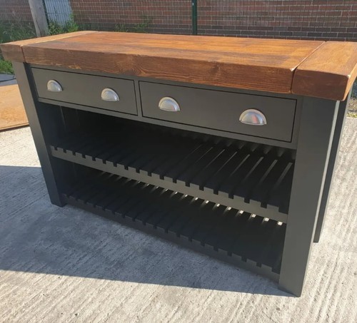 Butcher block kitchen - kitchen, island