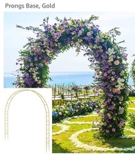 9' Garden Arch Wedding Trellis Flower Archway Gold Metal Decor Balloons Floral