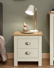 Lancaster 2 Drawer Bedside Table Cabinet Side Storage Bedroom Furniture Cream