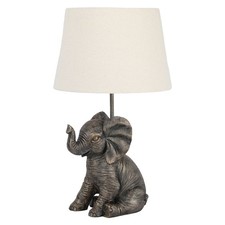 Grey Ebony Elephant Table Lamp