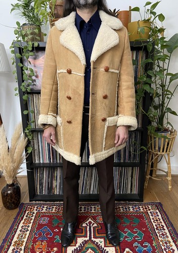 Vintage 1970s tan - tan, sheepskin
