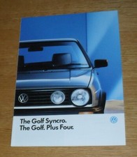Volkswagen VW Golf Syncro Mk2 Brochure - 1988-1989