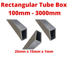 ALUMINIUM RECTANGULAR BOX SECTION 25mm , Custom Length 100mm to 3000mm