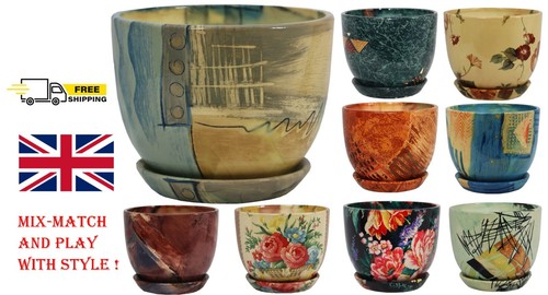 Ceramic plant pots with saucer - plant,