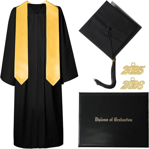 Graduation gown cap with - &,