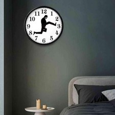 Wall Clock Walking Time Businessman Briefcase Round Wall Clock Silent
