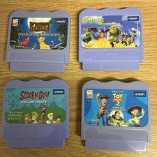 Vtech Vsmile 4 Games Cartridge Bundle Scooby Doo Lion King Toy Story Shrek