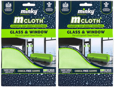 2x Minky M Cloth Microfibre Glass Window Mirror Smear Cleaning Polishing Cloth