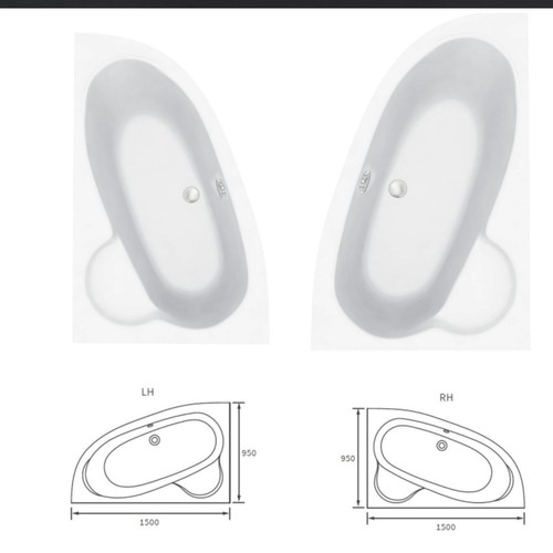 Aquavolere offset corner bath - offset,