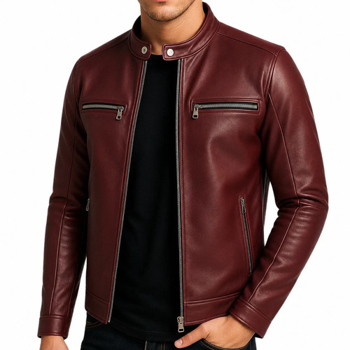 Men genuine leather cafe - genuine,