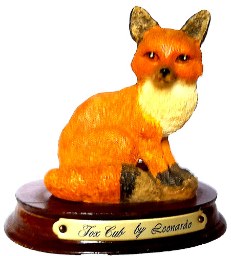 Vintage ceramic fox cub - vintage,