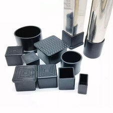 PVC Rubber Chair Table Feet Furniture End Cover Caps Pipe Blanking Cover Black