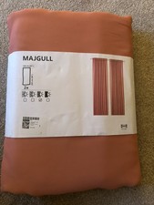 IKEA MAJGULL Light Filtering Coral Pink Rose Curtains 145 x 250cm 105.697.51