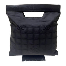 Chanel New Travel Black Jacquard Handbag Clutch Used