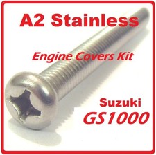Suzuki GS1000 Engine Covers Kit - Stainless Philips