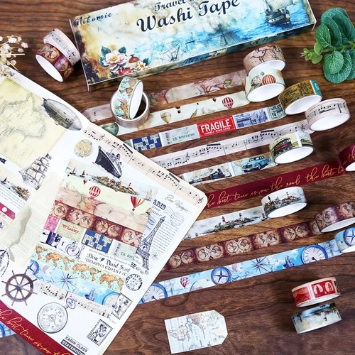 Retro washi tape set rolls - washi,