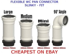Cheap Flexible Pan Connector Toilet Waste Soil Pipe MINI - MEDIUM - LARGE - 90°