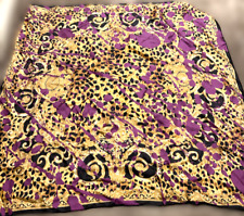 Versace large scarf silk purple / black / gold