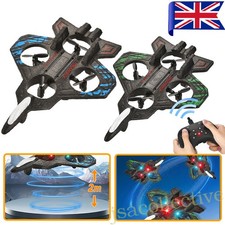 Flip RC Plane Drone Toy Remote Control Glider Jet Raptor Fighter 2.4G LED Light