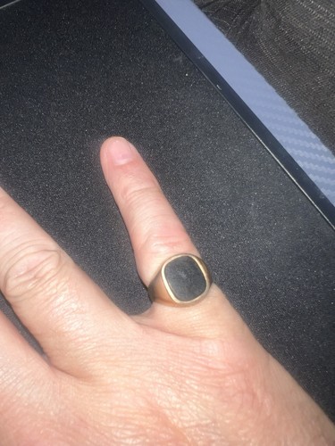 Onyx men signet ring - men's, vintage