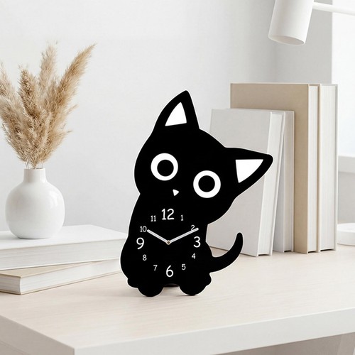 Cat desk clock - clock, home
