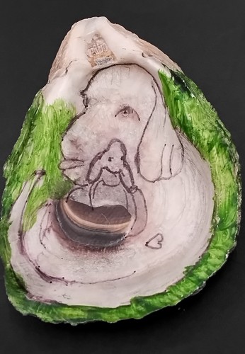 Seashell art work painted - art,