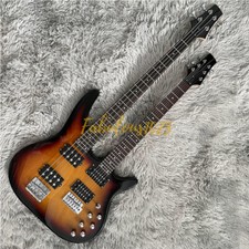 4+6String Bass Guitar&Electric Guitar,Double Neck,Sunburst Color,Chrome Hardware