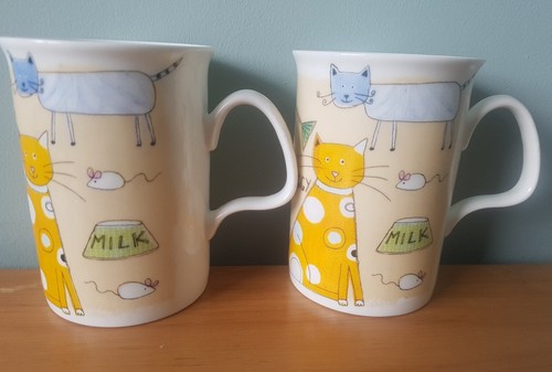 Vintage moggy cats mugs - x,