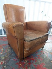 Early 20th Century French Leather Club Chair.  Antique/Armchair/Vintage/Interior