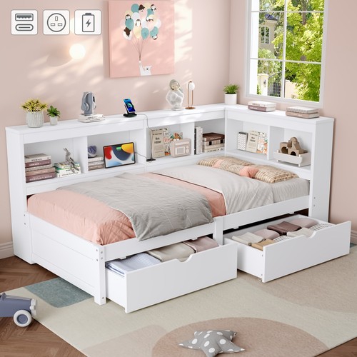 3ft single bed - single, l-shape
