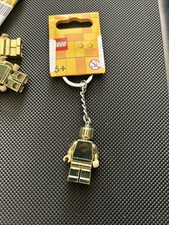 LEGO Gold Chrome Minifigure Keyring (850807) – Brand New