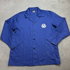 French Jacket Adult Extra Large Blue VTG Military Canvas Work Wear Outdoors Men