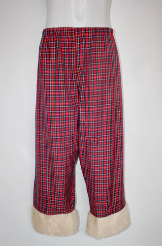 Tartan trousers fur trim bay - tartan,