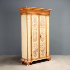 Antique Wardrobe Baroque Style Lacquered Painted Wood XX Century Original